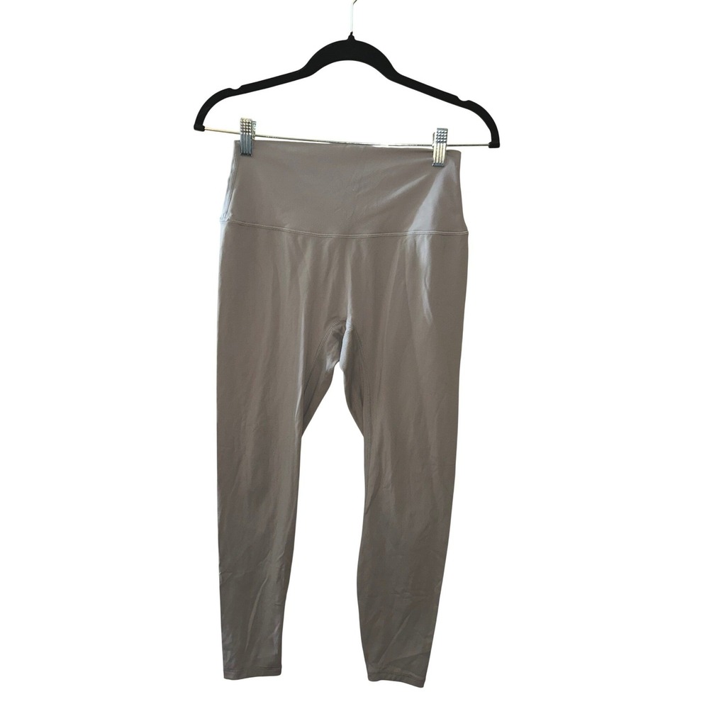 Lululemon Align High Rise Crop Leggings Taupe Grey Athleisure Workout Size Large